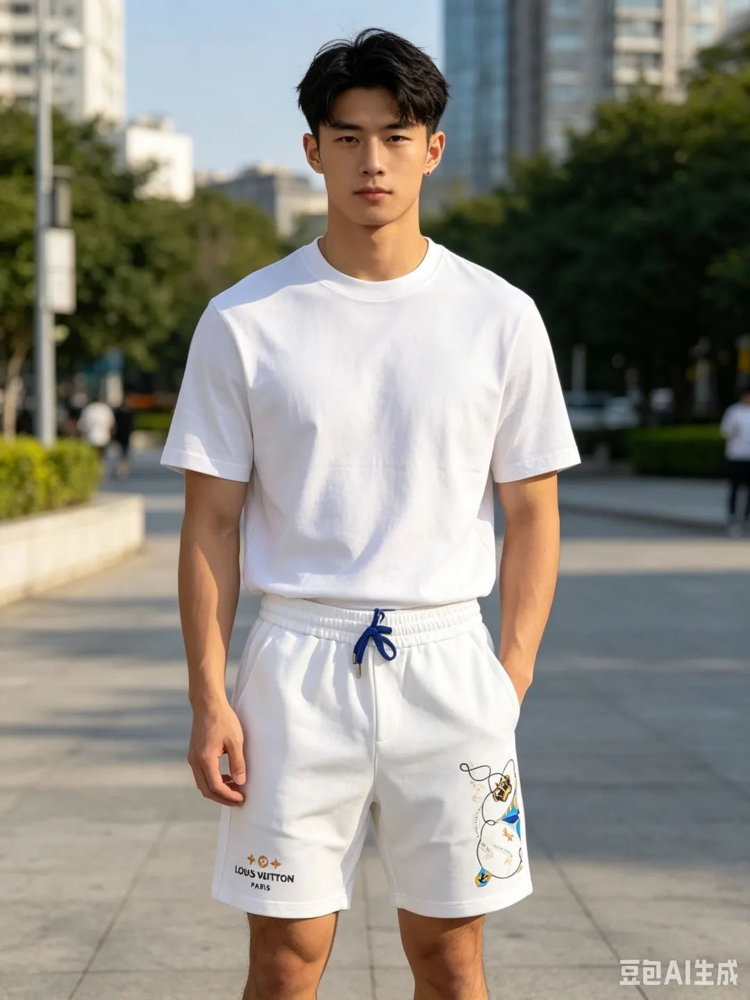 Louis Vuitton/Louis Vuitton 26ss crown print shorts